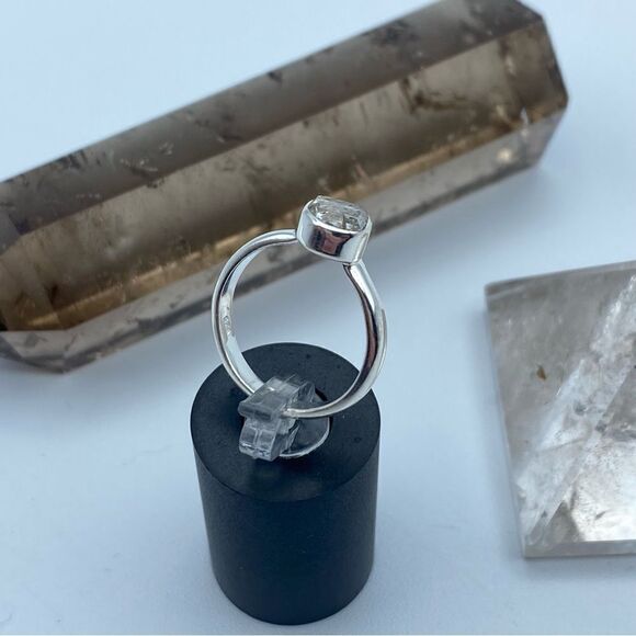 Natural Herkimer Diamond Sterling Silver Ring Size 6 - Picture 7 of 9